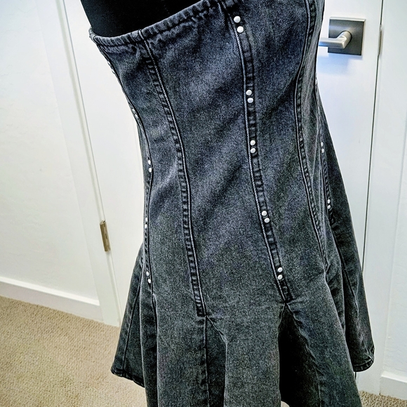 Wild Fable Black Denim Backless Dress, size S - Picture 2 of 14